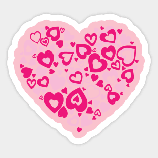 Valentine Heart shape with hearts Sticker